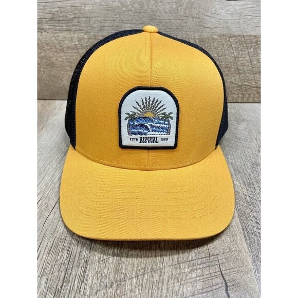 Rip Curl Other - Ripcurl Hat SnapBack Mesh Adjustable High Profile Yellow Black Front Patch EUC